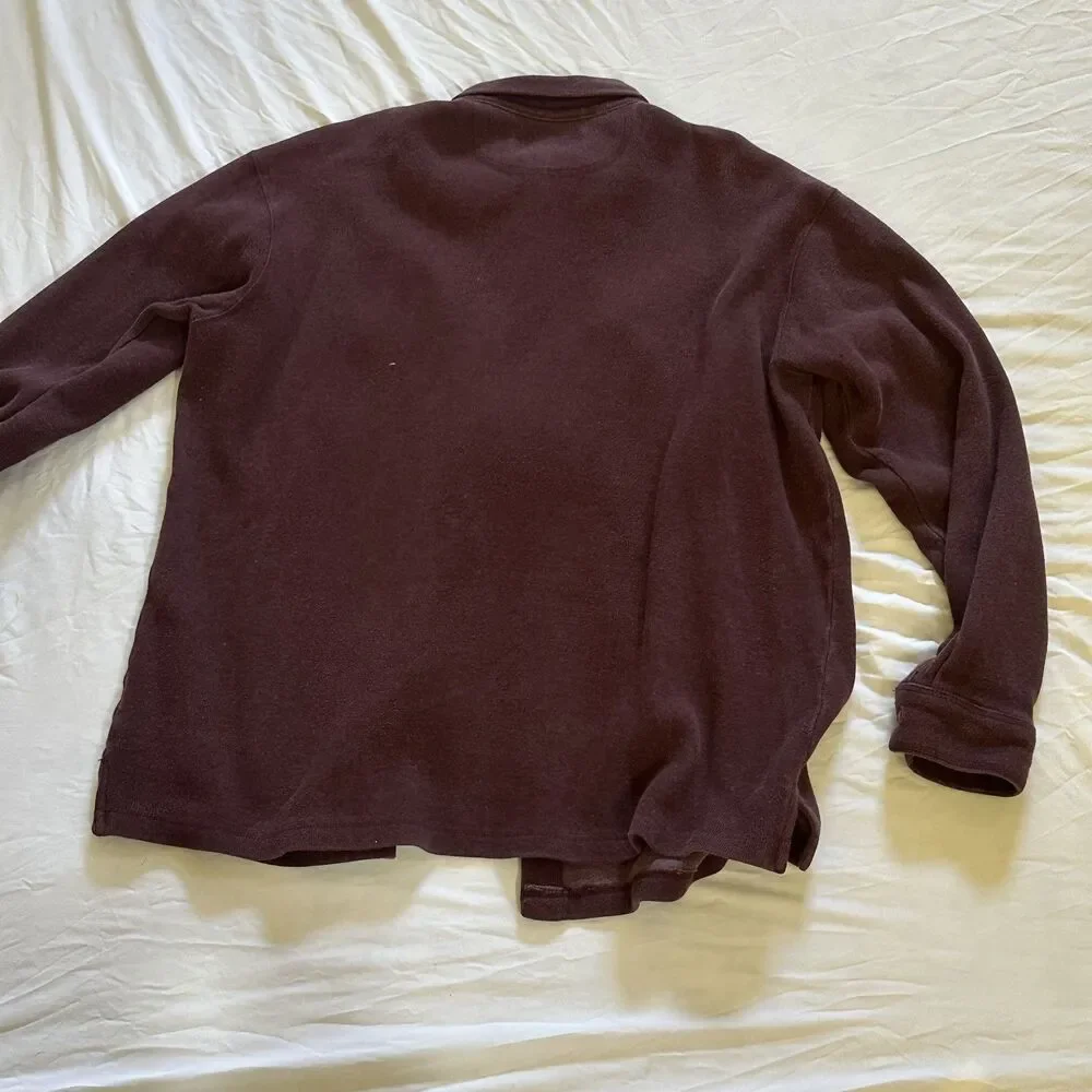 Y2K Burgundy Flannel Shirt with Pockets